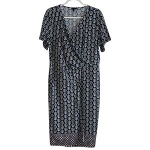 ⚡️ 3 for $30 ⚡️ Talbots Short Sleeve Medallion Print Midi Wrap Dress